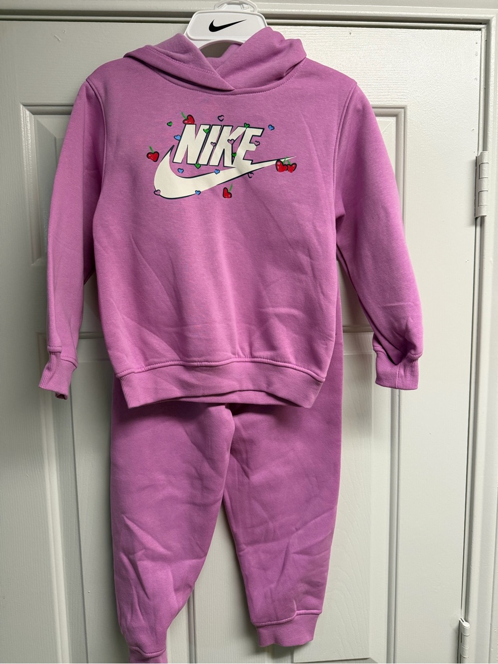 NWT Nike Girls Pink Purple 2-Piece Hoodie Jogger Set Size 6